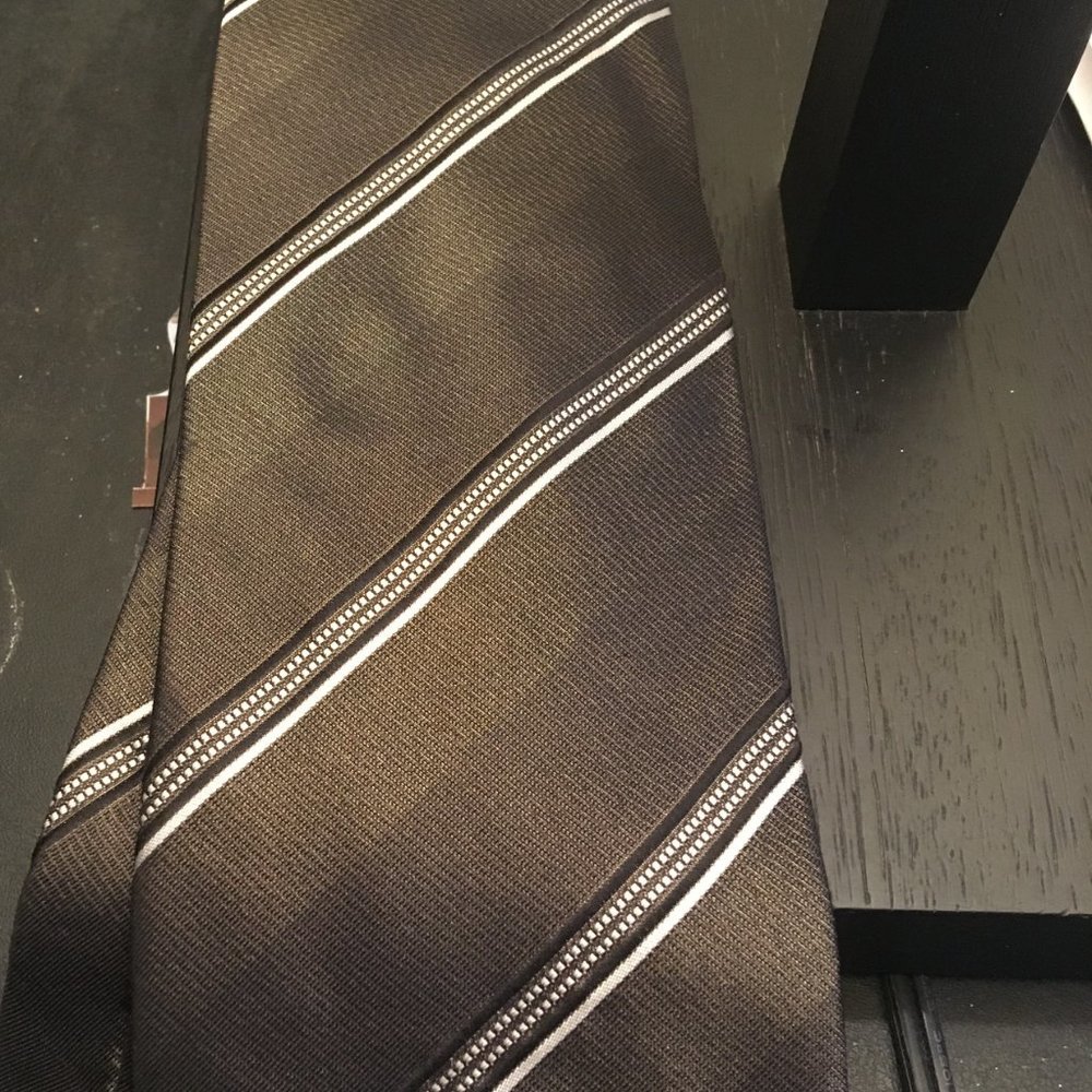 Dolce & Gabbana Forest Green Stripe Tie Shiny